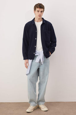 Lacivert Polar Regular/Normal Kesim Cep Detayl? Gomlek TMNAW26GO00028 - Trendyolmilla фото 2