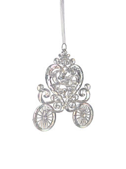 Цена за 2 шт. Ёлочная игрушка Зимнее волшебство. Карета, перелив 1111 см, прозрачный перелив  фото 11