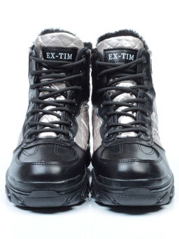 04-2221-4 BLACK Ботинки зимние женские (искусственные материалы)