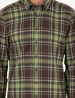 Светло-зеленая рубашка обычного кроя в шотландскую клетку - Cacharel фото 6