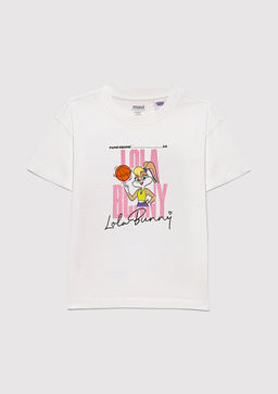 Lola Bunny Bask?l? Ekru Tisort - Mavi фото 3