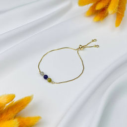 Браслет регулируемый для Овна из Граната, Аметиста и Лабрадора - Радуга самоцветов фото 2