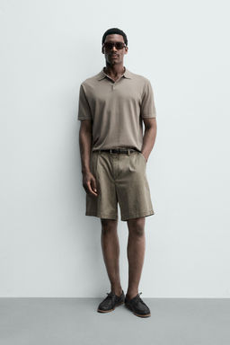 POLO PUNTO REGULAR FIT MEZCLA ALGOD?N / verde lavado