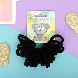 Цена за 4 шт. Резинки для волос Выбражулька «Радуга», набор 20 шт., чёрные