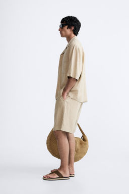 VISKOZ KETEN KARISIMLI GOMLEK - Zara фото 7