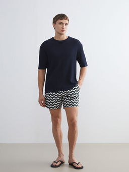 K?sa Boy Desenli Erkek Deniz ?ortu