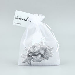 Цена за 5 шт. Мешочек подарочный из фатина с термонаклейкой Роза, 11?16 см  1.5 см