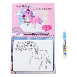 Книжка для рисования водой «Единороги», с маркером