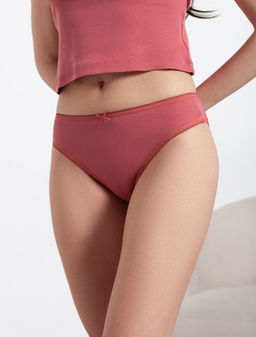 Трусы слипы со средней посадкой из фактурного трикотажа в рубчик