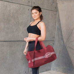 Сумка спортивная, отдел на молнии, длинный ремень, цвет бордовый - Simaland фото 8