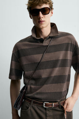 POLO RELAXED FIT RAYAS / Marr?n - Zara фото 6