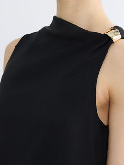 Kay?k Yaka A Kesim B?zg?l? Elbise