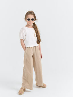 Брюки палаццо хлопковые Песок