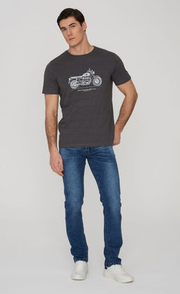 Футболка мужская с принтом F011-06-30 тёмно-серая - Fine joyce фото 3