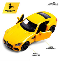 Машина металлическая MERCEDES-AMG GT S, 1:32, открываются двери, инерция, цвет жёлтый
