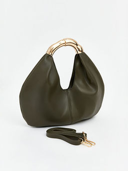 Metal Sapl? Deri G?r?n?ml? Kad?n Omuz ?antas?