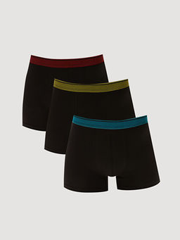 Standart Kal?p Pamuklu Esnek Erkek Boxer 3l?