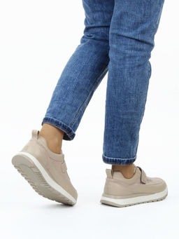 03-A238-6 BEIGE Кроссовки женские (натуральная кожа)