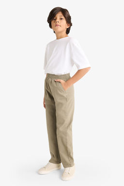 %100 Pamuk Beli Lastikli Gabardin Pantolon Erkek _ocuk