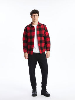 Regular Fit Uzun Kollu Ekose Erkek G?mlek Ceket