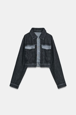 CAZADORA Z1975 CORTA DENIM CONTRASTE / Gris - Zara фото 9