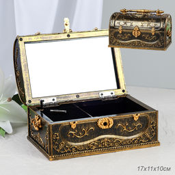 Шкатулка музыкальная 17х11х10 см коричневая / 63312G /уп 36/пластик