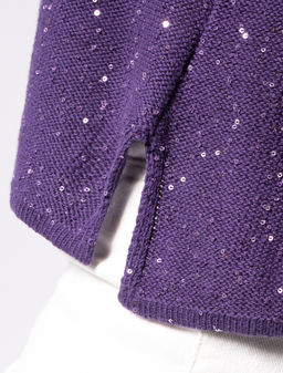 ЛИКВИДАЦИЯ / Топ из хлопка крупной вязки с пайетками - Vilatte фото 5