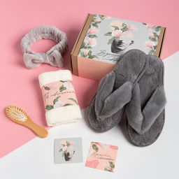 Махровые салфетки «Этель. Вдохновляй красотой», полотенце, тапочки, повязка на голову