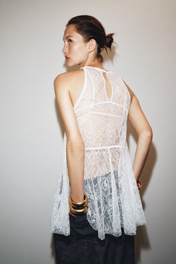 LACE HALTER DRESS - Zara фото 5