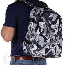 Рюкзак мужской текстильный 1879P black white Sikail - S-style фото 2