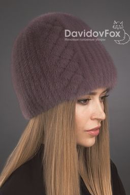 Шапка Сноп норка орнамент клевер