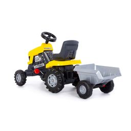 Каталка-трактор с педалями Turbo (жёлтая) с полуприцепом - Полесье фото 3