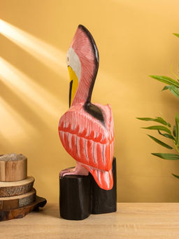 Сувенир «Пеликан», 17×17×50 см, дерево, розовый