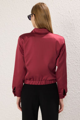 TRENDYOLMILLA Bordo Regular Saten Bomber Ince Ceket Mont TWOSS25MO00021  фото 4