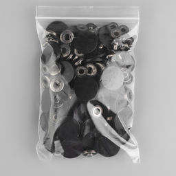 Цена за 50 шт. Кнопка установочная, Альфа (S-образная), d = 20 мм, цвет чёрный матовый, цена за 1 штуку