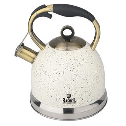 Чайник из нержавеющей стали 3 л со свистком ,цвет: кремовый гранит R-7737 /RASHEL/