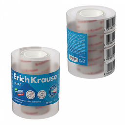 Цена за 1 шт. Набор из 4 клейких лент ErichKrause Clear, 18ммх33м, прозрачный (в пленке)