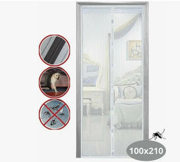 Анти - москитная занавеска - сетка для двери на магнитах 100х210см, серая