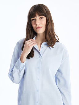 D?z Uzun Kollu Oversize Kad?n G?mlek Tunik