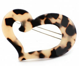 Заколка Сердце PY0450 бежевый