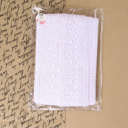 Кружево вязаное, 70 мм × 10 ± 1 м, цвет кипенно-белый