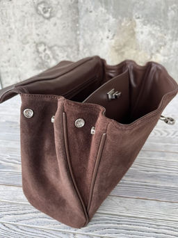 Женская замшевая сумка-портфель 8399 Кофе - Sergio valentini фото 6