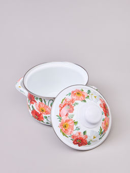 КАСТРЮЛЯ AGNESS ЭМАЛИРОВАННАЯ С ЭМАЛ.КРЫШКОЙ СЕРИЯ МАКИ, 1.5 Л, 16*10 СМ  фото 2