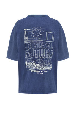 TRENDYOL MAN Antrasit Oversize/Genis Kesim Soluk Efektli Yaz? Bask?l? %100 Pamuklu T-Shirt TMNSS24TS00043 - Trendyolmilla фото 8