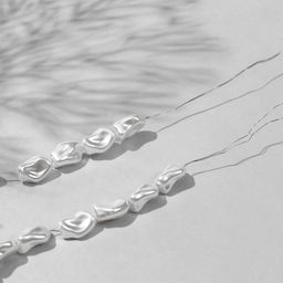 Бусины пластиковые на нити «Жемчуг», 1.3×0.9×0.7 см, набор 180 шт, цвет белый