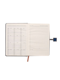 Ежедневник недатированный А5, с хлястиком, 96 листов, в линейку, пвх, черный - Simaland фото 9