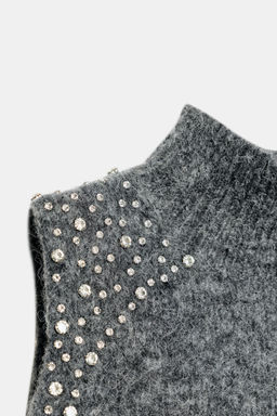 WOOL BLEND TOP WITH RHINESTONE BEADS - Zara фото 7