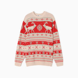 Джемпер вязаный новогодний KAFTAN Scandinavia, красный, размер 44