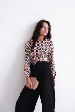 Блуза прямого силуэта с вырезом лодочка - Martichelli фото 14