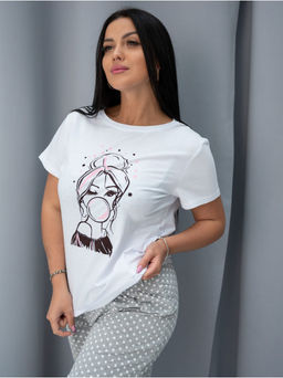 Пижама "Бубль Гум" с серыми шортами